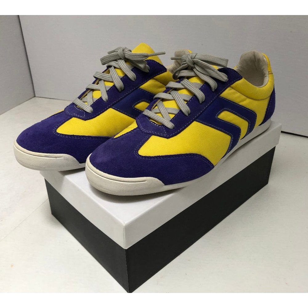 Kenneth Cole Reaction yellow purple suede women's sneakers sz 10